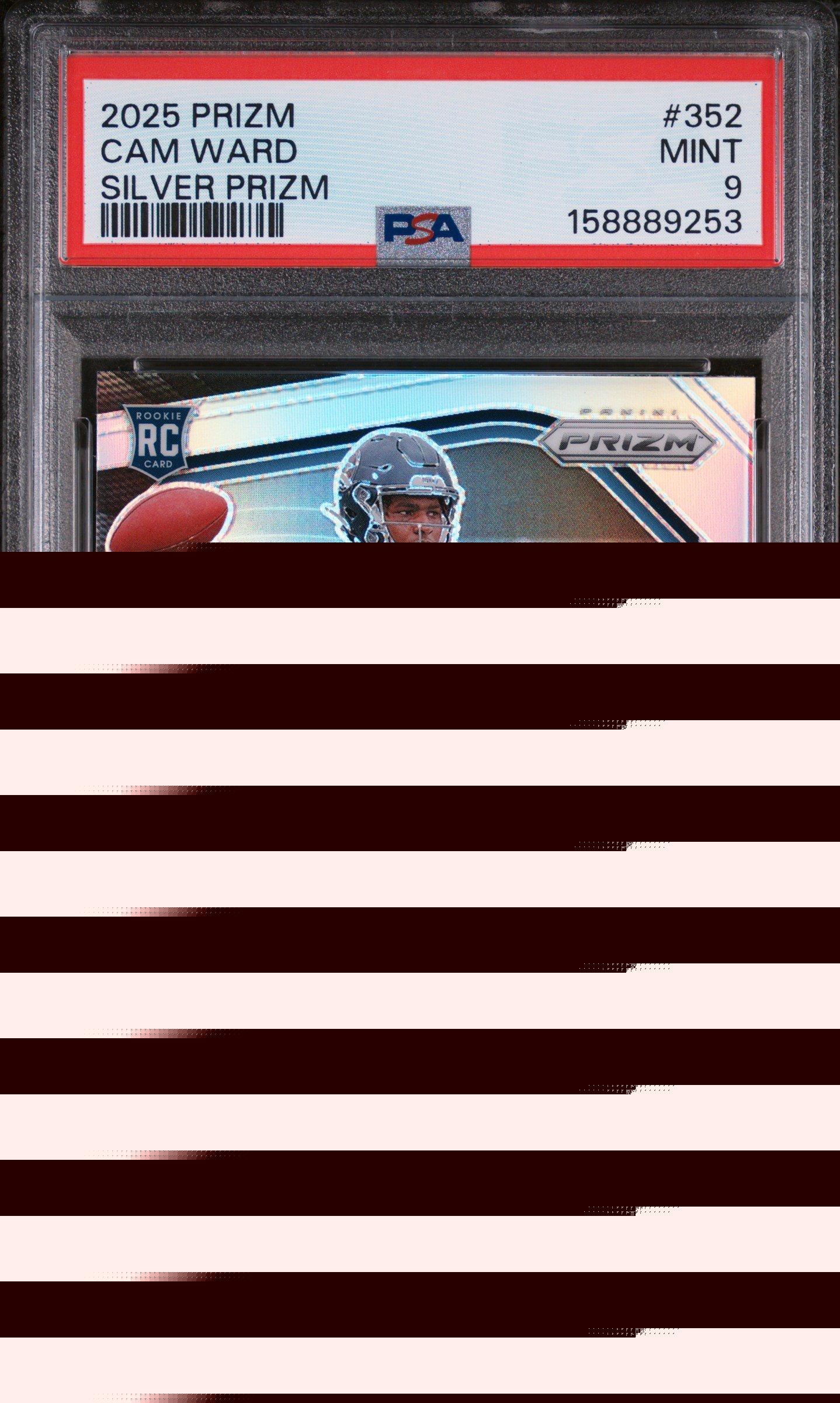 2025 Panini Prizm 352 Cam Ward Silver Prizm PSA 9